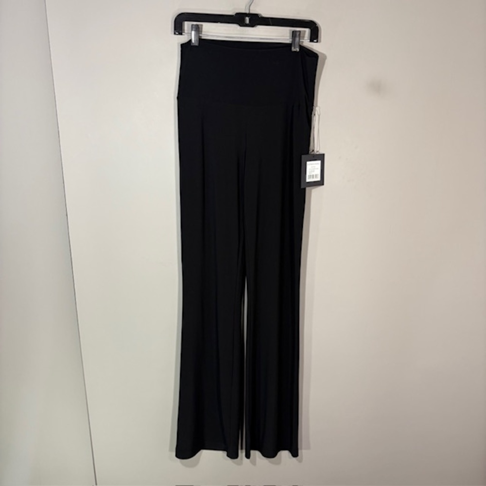 Norma Kamali Dress Pants Womens M Black Boot Pant Bootcut Pull On Stretch Jersey